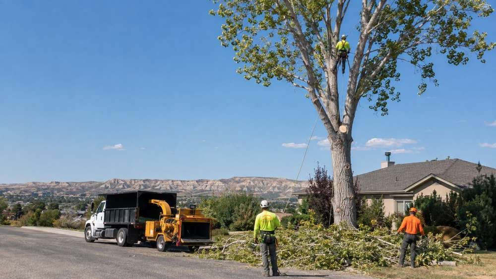 Professional tree removal crew working in Billings, MT
